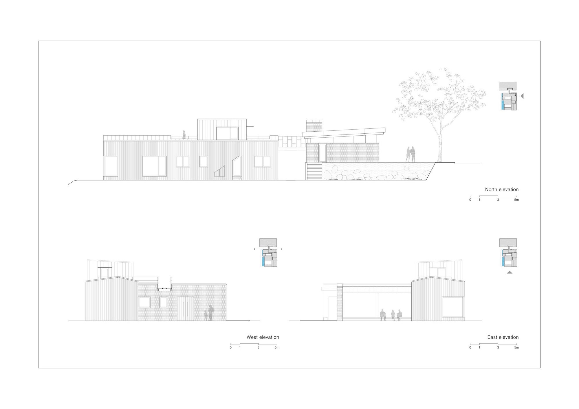 Two Courtyards House + Bridge 130 Cafe 策略图纸
